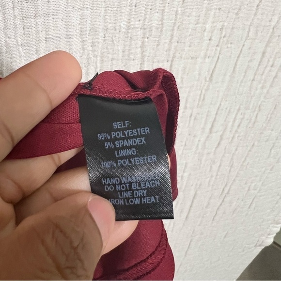 Lulus Sleeveless Dashing Dame Wine Red Sleeveless Flounce Dress size S - Picture 7 of 9